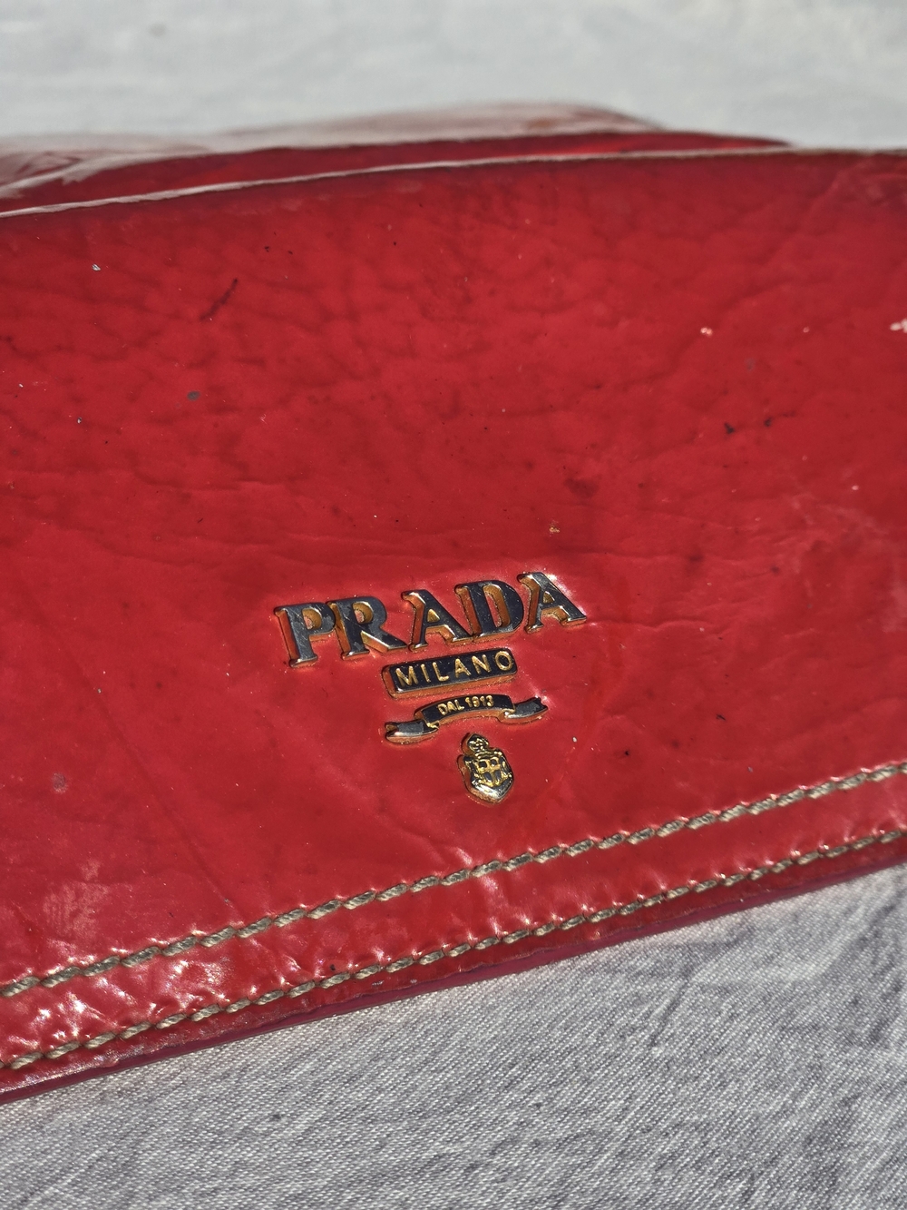 Prada Dark Pink Patent Leather Clutch Wallet - Picture 9 of 12